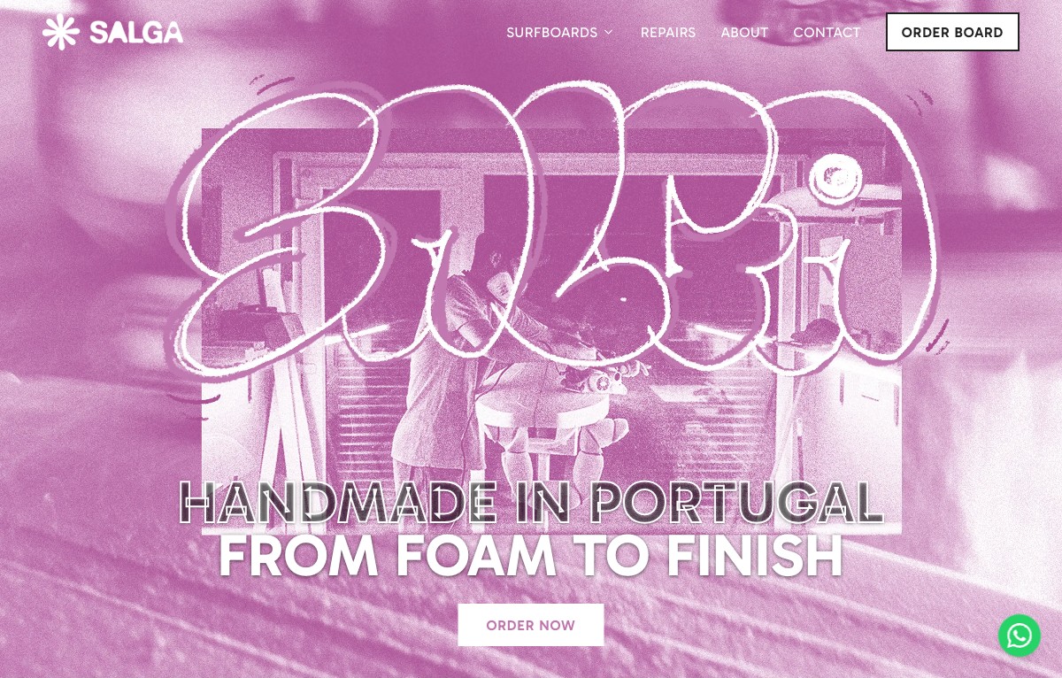Salga Surfboards homepage screenshot